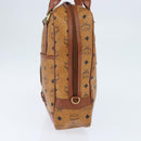 MCM Logogram Vicetos Hand Bag PVC Leather Brown Gold Auth BA7375-4