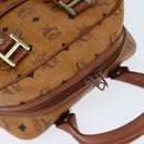 MCM Logogram Vicetos Hand Bag PVC Leather Brown Gold Auth BA7375-6