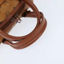 MCM Logogram Vicetos Hand Bag PVC Leather Brown Gold Auth BA7375-7