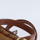 MCM Logogram Vicetos Hand Bag PVC Leather Brown Gold Auth BA7375-8