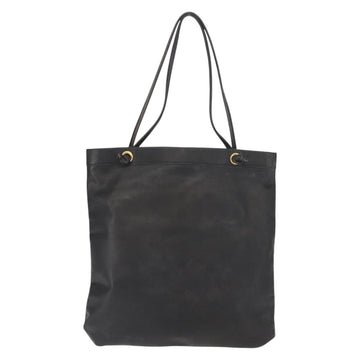 LOEWE Anagram Tote Bag Leather Black Gold Auth BA7376 - 0
