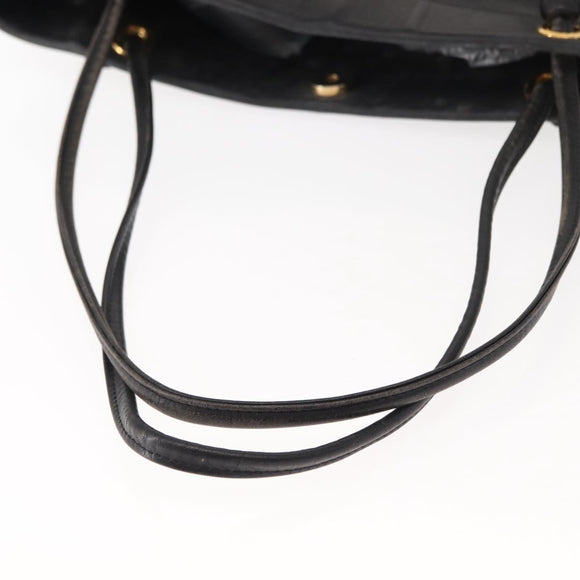 LOEWE Anagram Tote Bag Leather Black Gold Auth BA7376