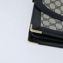 GUCCI GG Supreme Shoulder Bag PVC Navy Gold Auth BA7379-8