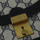 GUCCI GG Supreme Shoulder Bag PVC Navy Gold Auth BA7379-18