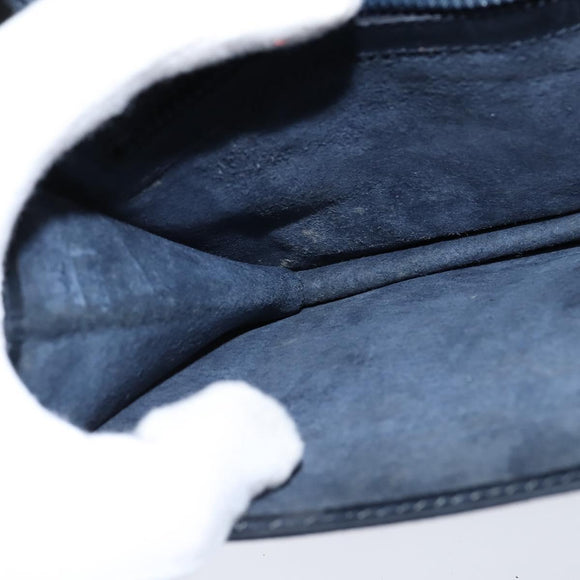 GUCCI GG Supreme Shoulder Bag PVC Navy Gold Auth BA7379