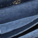 GUCCI GG Supreme Shoulder Bag PVC Navy Gold Auth BA7379-21