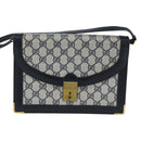 GUCCI GG Supreme Shoulder Bag PVC Navy Gold Auth BA7379-13