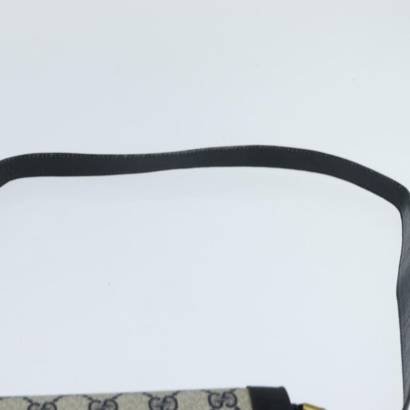 GUCCI GG Supreme Shoulder Bag PVC Navy Gold Auth BA7379