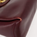 GUCCI Hand Bag Leather Red Gold Auth BA7380-9