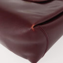 GUCCI Hand Bag Leather Red Gold Auth BA7380-14