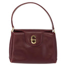 GUCCI Hand Bag Leather Red Gold Auth BA7380-13