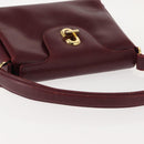 GUCCI Hand Bag Leather Red Gold Auth BA7380-6