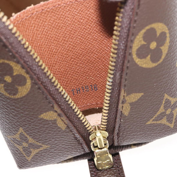 LOUIS VUITTON Monogram Trousse Demi Ronde Cosmetic Pouch M47520 LV Auth BA7414