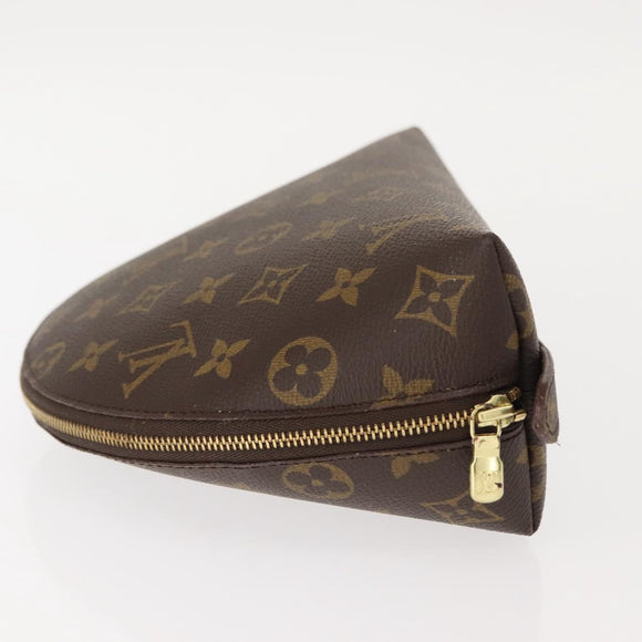 LOUIS VUITTON Monogram Trousse Demi Ronde Cosmetic Pouch M47520 LV Auth BA7414