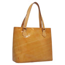 LOUIS VUITTON Monogram Vernis Houston Hand Bag Beige M91004 LV Auth BA742-1