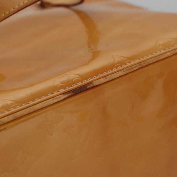 LOUIS VUITTON Monogram Vernis Houston Hand Bag Beige M91004 LV Auth BA742