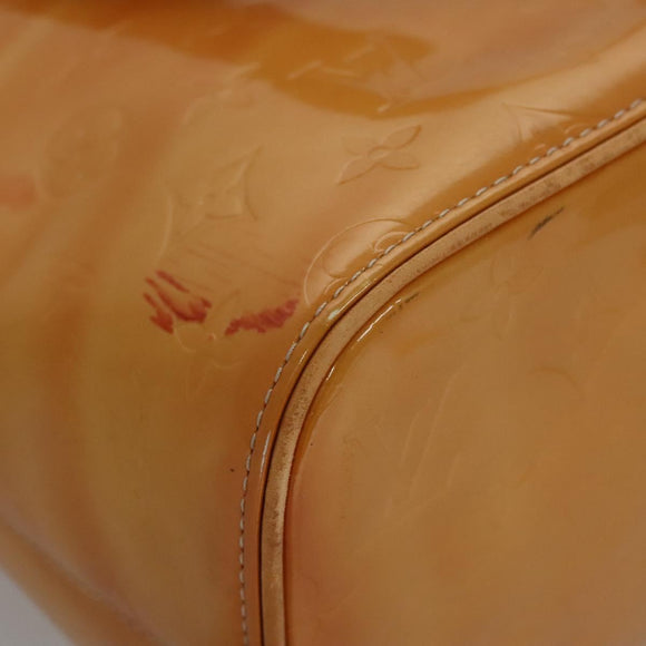 LOUIS VUITTON Monogram Vernis Houston Hand Bag Beige M91004 LV Auth BA742