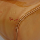 LOUIS VUITTON Monogram Vernis Houston Hand Bag Beige M91004 LV Auth BA742-8