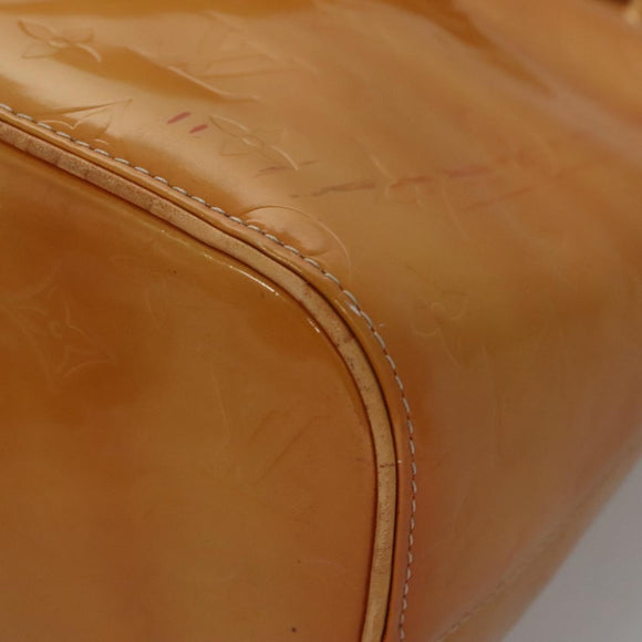 LOUIS VUITTON Monogram Vernis Houston Hand Bag Beige M91004 LV Auth BA742
