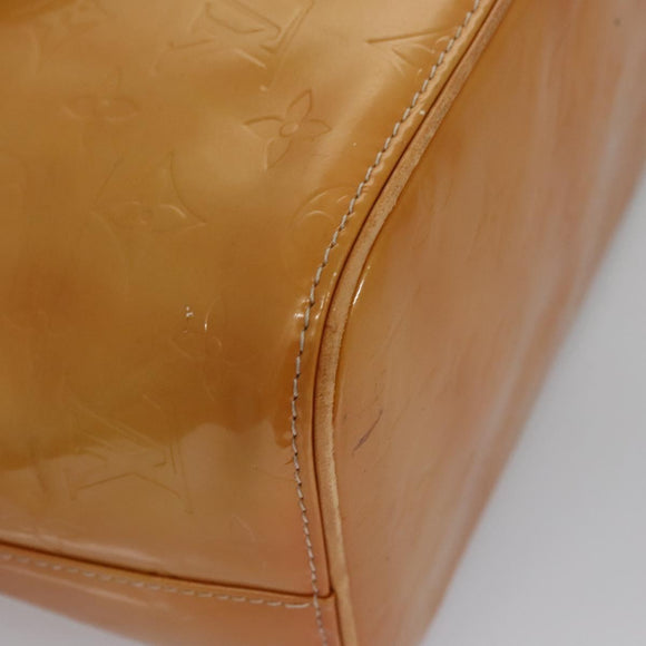 LOUIS VUITTON Monogram Vernis Houston Hand Bag Beige M91004 LV Auth BA742