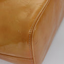LOUIS VUITTON Monogram Vernis Houston Hand Bag Beige M91004 LV Auth BA742-16