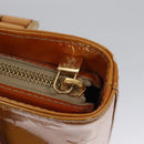 LOUIS VUITTON Monogram Vernis Houston Hand Bag Beige M91004 LV Auth BA742-15