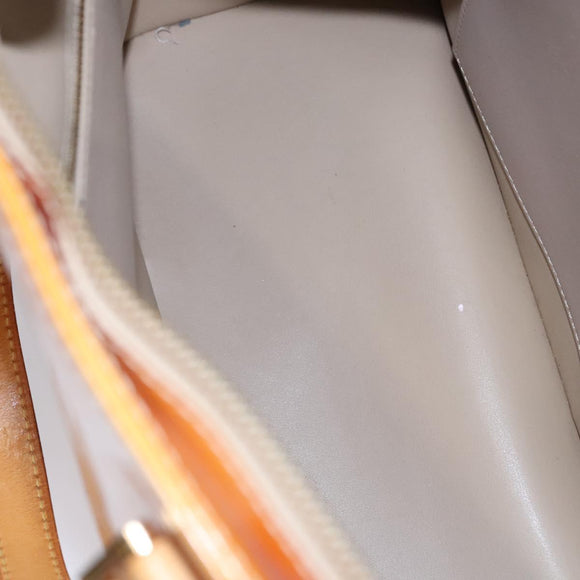 LOUIS VUITTON Monogram Vernis Houston Hand Bag Beige M91004 LV Auth BA742