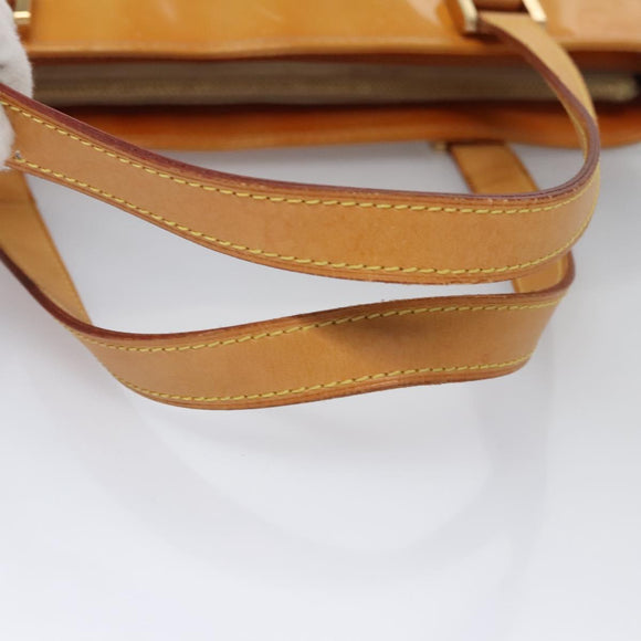 LOUIS VUITTON Monogram Vernis Houston Hand Bag Beige M91004 LV Auth BA742