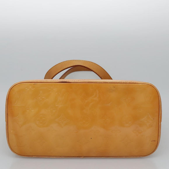 LOUIS VUITTON Monogram Vernis Houston Hand Bag Beige M91004 LV Auth BA742