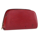 LOUIS VUITTON Epi Dauphine PM Pouch Castilian Red M48447 LV Auth BA7421-1