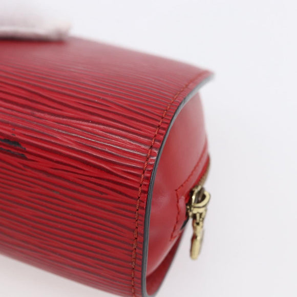 LOUIS VUITTON Epi Dauphine PM Pouch Castilian Red M48447 LV Auth BA7421
