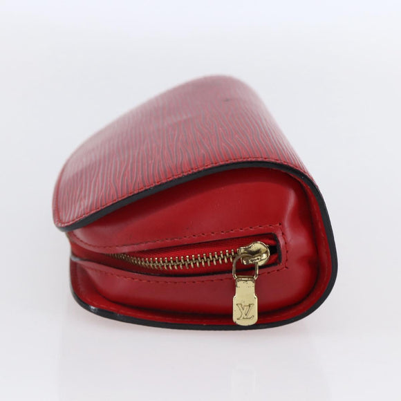 LOUIS VUITTON Epi Dauphine PM Pouch Castilian Red M48447 LV Auth BA7421