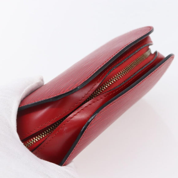 LOUIS VUITTON Epi Dauphine PM Pouch Castilian Red M48447 LV Auth BA7421