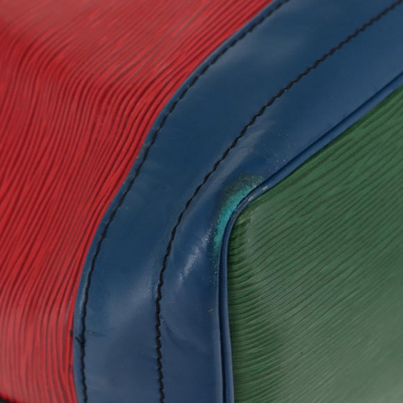 LOUIS VUITTON Epi Tricolor Noe Shoulder Bag Green Blue Red M44084 LV Auth BA7431