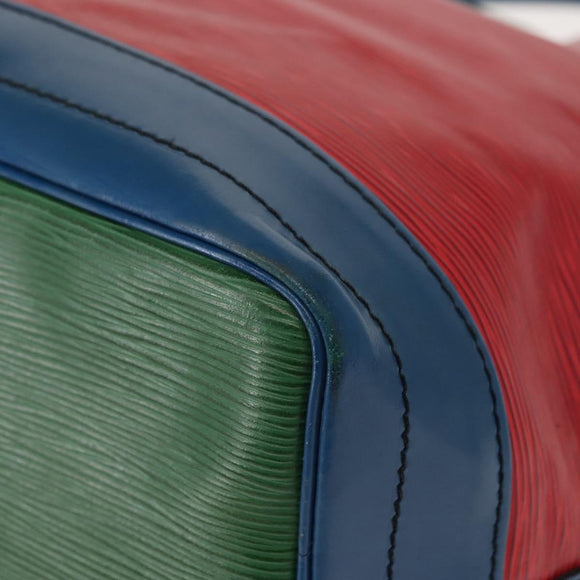 LOUIS VUITTON Epi Tricolor Noe Shoulder Bag Green Blue Red M44084 LV Auth BA7431