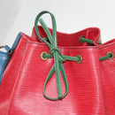 LOUIS VUITTON Epi Tricolor Noe Shoulder Bag Green Blue Red M44084 LV Auth BA7431-10