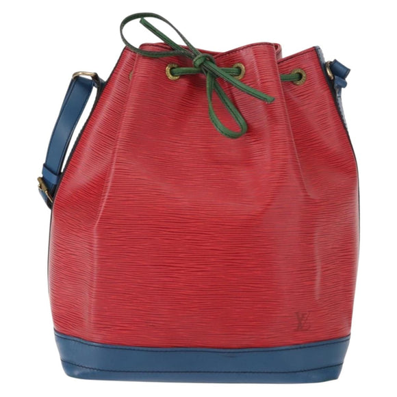 LOUIS VUITTON Epi Tricolor Noe Shoulder Bag Green Blue Red M44084 LV Auth BA7431