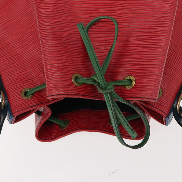 LOUIS VUITTON Epi Tricolor Noe Shoulder Bag Green Blue Red M44084 LV Auth BA7431