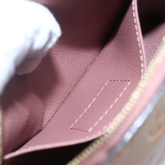 LOUIS VUITTON Monogram Vernis Pochette Pouch Rose Velours M90008 LV Auth BA7432