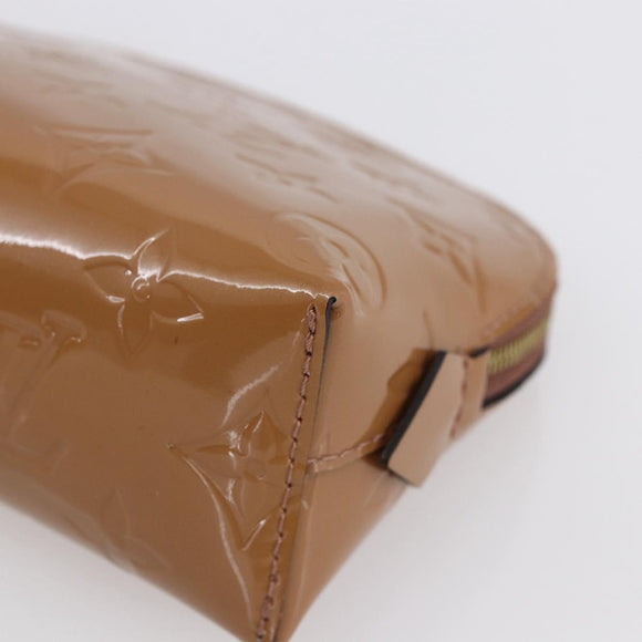 LOUIS VUITTON Monogram Vernis Pochette Pouch Rose Velours M90008 LV Auth BA7432