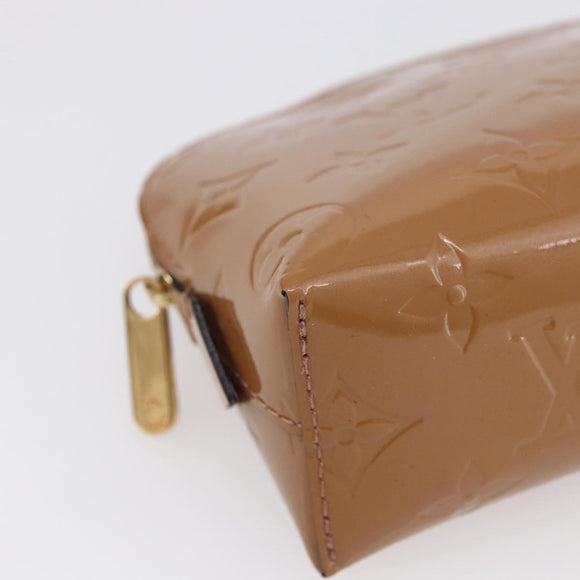 LOUIS VUITTON Monogram Vernis Pochette Pouch Rose Velours M90008 LV Auth BA7432