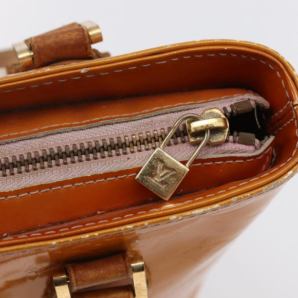 LOUIS VUITTON Monogram Vernis Houston Hand Bag Rose M91054 LV Auth BA7433