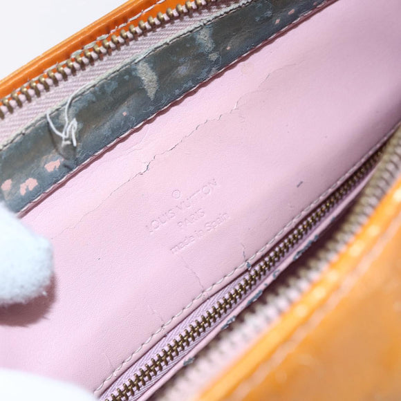 LOUIS VUITTON Monogram Vernis Houston Hand Bag Rose M91054 LV Auth BA7433