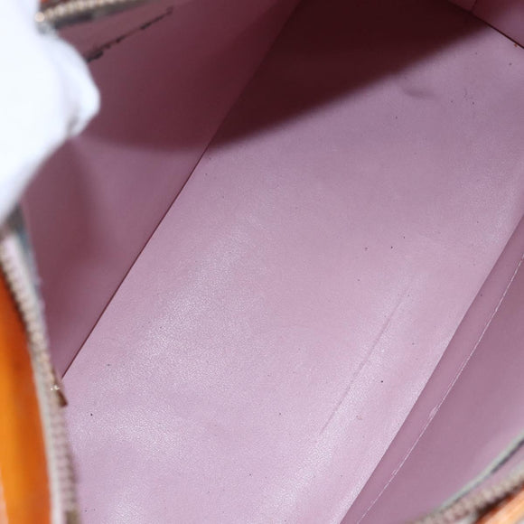 LOUIS VUITTON Monogram Vernis Houston Hand Bag Rose M91054 LV Auth BA7433