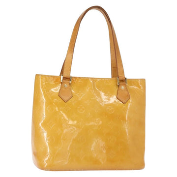 LOUIS VUITTON Monogram Vernis Houston Hand Bag Beige M91004 LV Auth BA7435