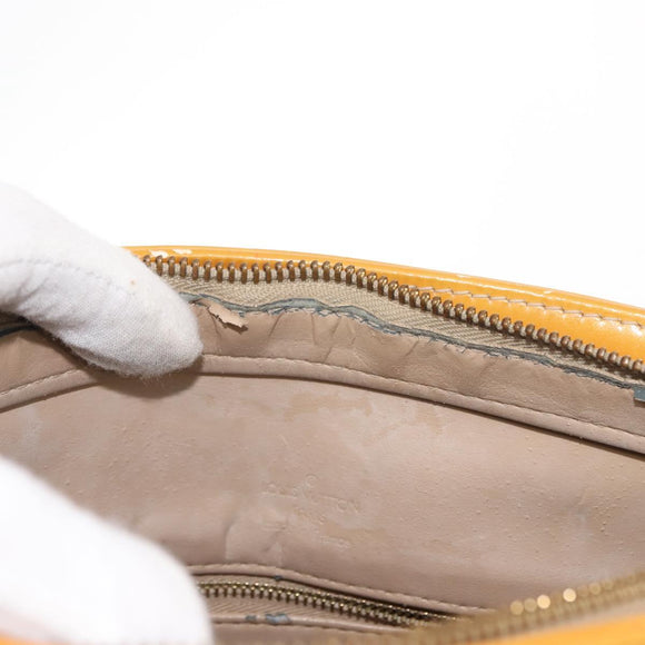 LOUIS VUITTON Monogram Vernis Houston Hand Bag Beige M91004 LV Auth BA7435