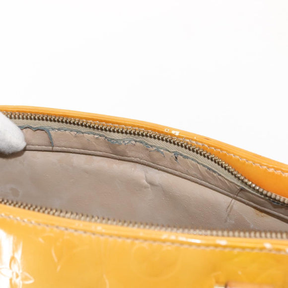 LOUIS VUITTON Monogram Vernis Houston Hand Bag Beige M91004 LV Auth BA7435