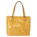 LOUIS VUITTON Monogram Vernis Houston Hand Bag Beige M91004 LV Auth BA7435-13