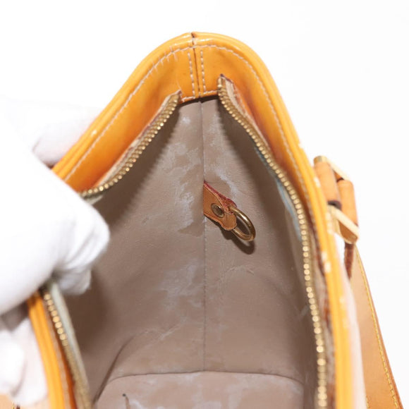 LOUIS VUITTON Monogram Vernis Houston Hand Bag Beige M91004 LV Auth BA7435