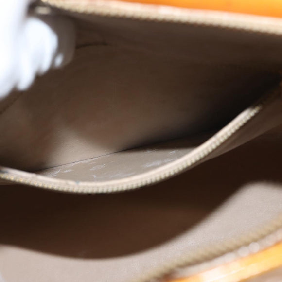 LOUIS VUITTON Monogram Vernis Houston Hand Bag Beige M91004 LV Auth BA7435